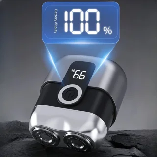 Digitale 2-Blade Scheerapparaat Mini USB Oplaadbaar Full Body Shaver & Baardtrimmer Grijs