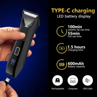 Digitale 2in1 Scheerapparaat Bodyshaver & Precisietrimmer Usb-Oplaadbaar