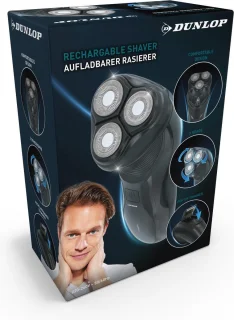Dunlop Scheerapparaat Trimmer Oplaadbaar 3 Koppen Zwart