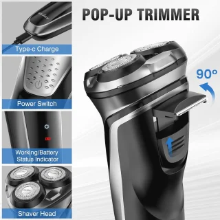 Elektrisch Draadloos Scheerapparaat Heren Pop-up Trimmer