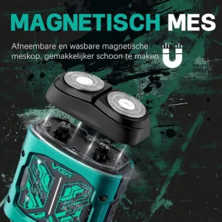 Elektrisch reisscheerapparaat voor mannen, mini, waterdicht, groen