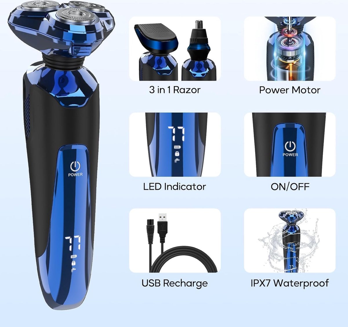 Wat vinden we goed aan de Elektrisch Scheerapparaat 3-in-1 Nat & Droog