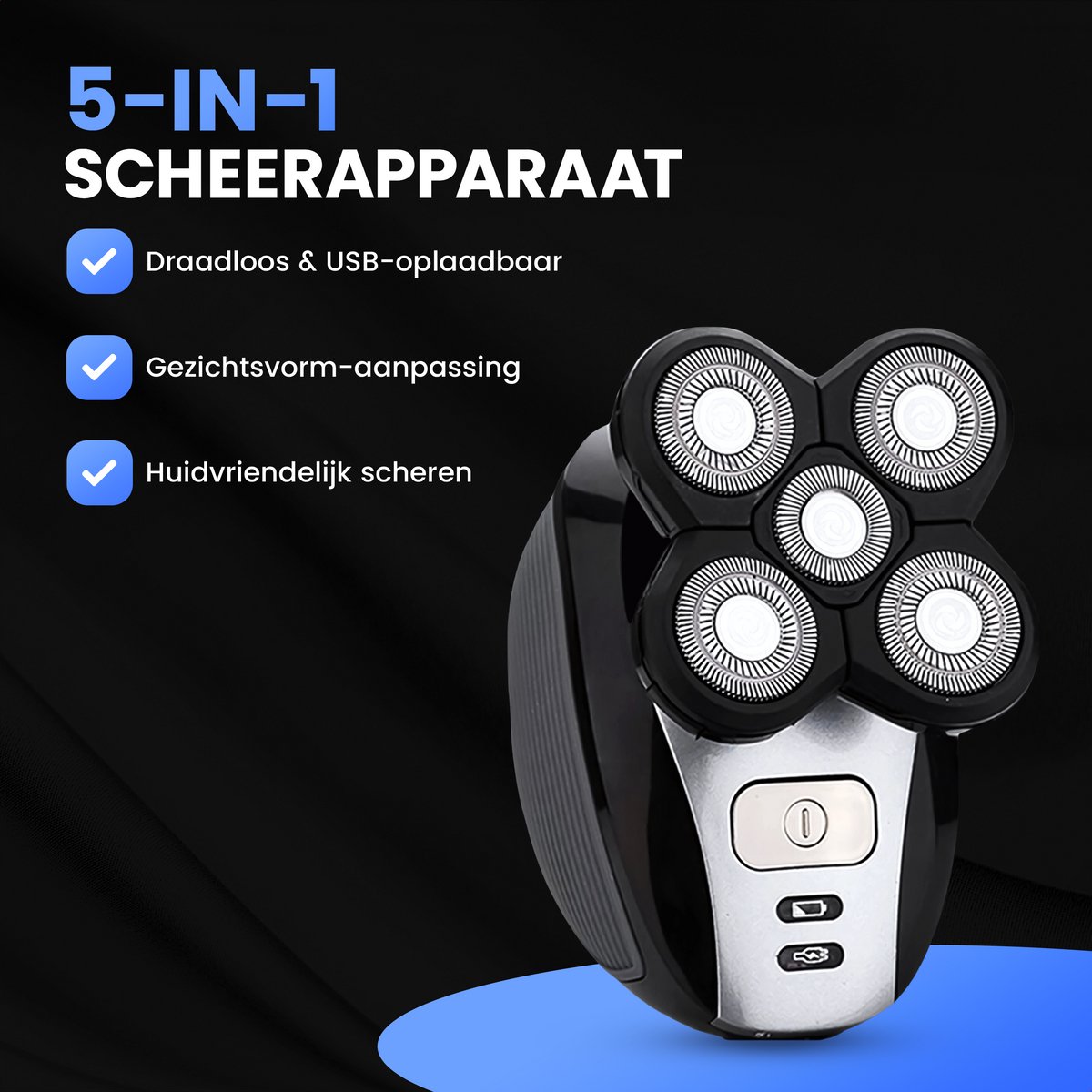 Wat vinden we goed aan de Elektrisch Scheerapparaat 5-in-1 voor Mannen