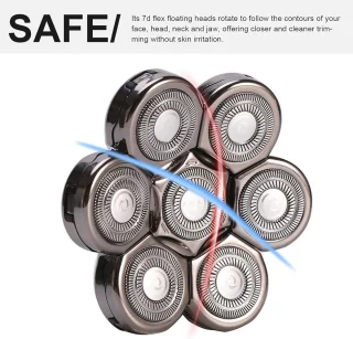 Elektrisch Scheerapparaat - 7 Vervangbare Hoofden
