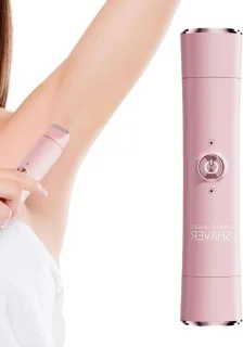 Elektrisch scheerapparaat dames - Ontharingsapparaat bikini - Gladde huid - Dubbele scheerkop - 15 cm - Paars roze