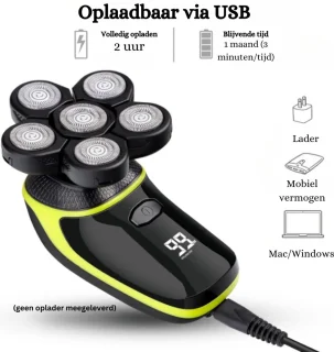Elektrisch Scheerapparaat Heren 5-in-1 Waterdicht IPX7