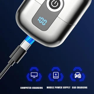 Elektrisch scheerapparaat oplaadbaar dubbele kop trimmer compact waterdicht