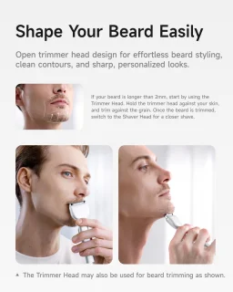 Elektrisch scheerapparaat voor heren met langhaartrimmer