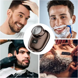 Elektrisch scheerapparaat voor heren, reisformaat, bruin