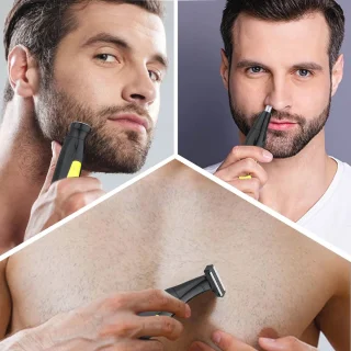 Elektrisch scheerapparaat voor mannen - oplaadbaar, waterdicht, met baard- en neustrimmer