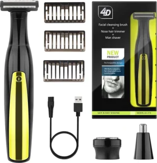 Elektrisch scheerapparaat voor mannen - oplaadbaar, waterdicht, met baard- en neustrimmer