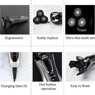 Elektrische 5-in-1 Scheerapparaat 4D Baardtrimmer USB Oplaadbaar Voor Mannen