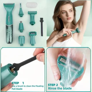 Elektrische bikini- & gezichtstrimmer voor vrouwen (groen)