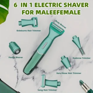 Elektrische bikini- & gezichtstrimmer voor vrouwen (groen)