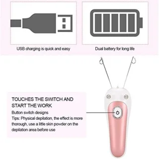 Elektrische gezichtsepilator voor dames (roze)