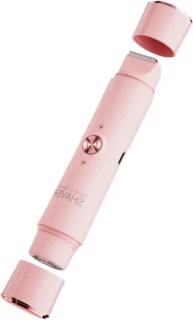 Elektrische gezichtshaartrimmer voor vrouwen, ca. 3 x 15 cm, paars/roze