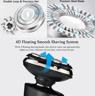 Elektrische Scheerapparaat 4D Baardtrimmer USB Oplaadbaar voor Mannen