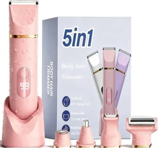 Epilator voor gezicht - roze - elektrisch 5-in-1 scheerapparaat met LED-display, voor dames