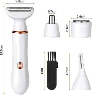 Epilator voor gezicht - wit - maat A - elektrisch 4-in-1 scheerapparaat voor dames