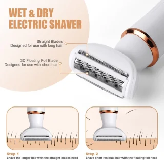Epilator voor gezicht - wit - maat A - elektrisch 4-in-1 scheerapparaat voor dames