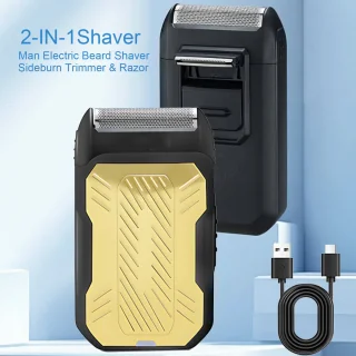 FEIYBA 2in1 Scheerapparaat en Baardtrimmer Zwart/Goud