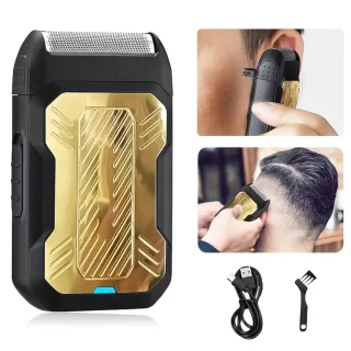 FEIYBA 2in1 Scheerapparaat en Baardtrimmer Zwart/Goud