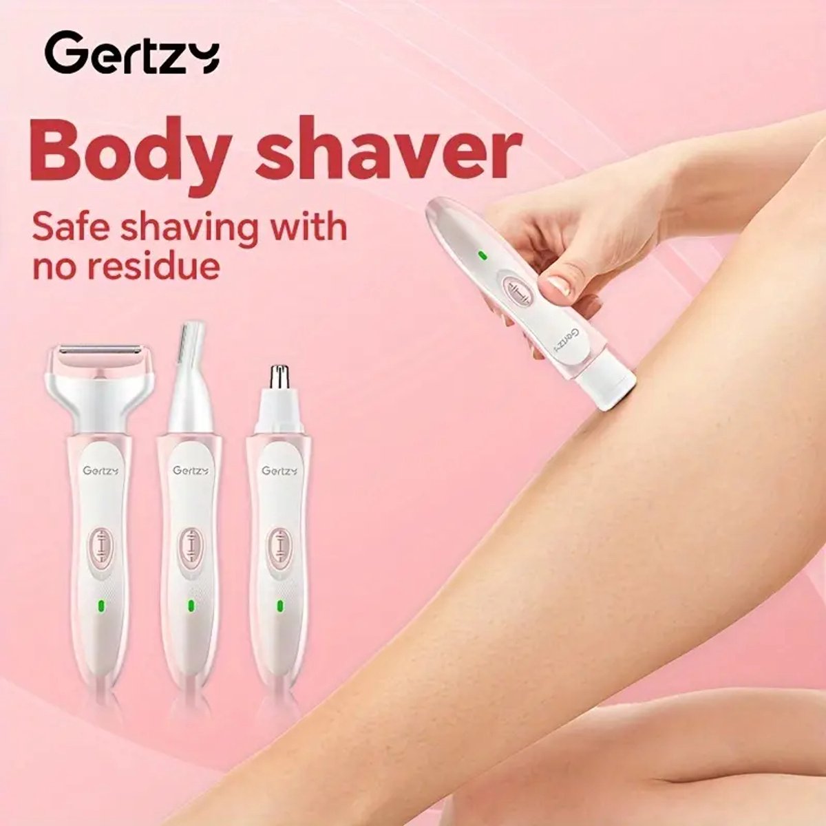 Gertzy 4-in-1 Scheerapparaat Dames Wit/Roze