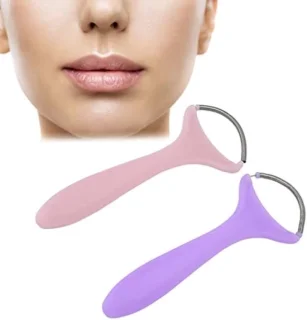 Gezichtshaarverwijderaar, Draagbare Roestvrijstalen Veer-epilator, Gezichtsepilator, Haargum voor Vrouwen, Bovenlip, Kin, Wangen, Roestvrij Staal en Kunststof