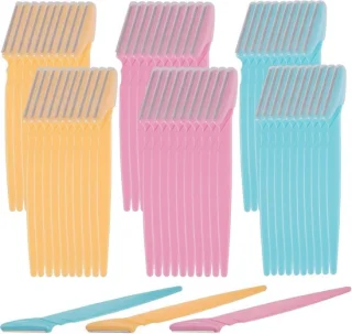 Gezichtsscheerapparaat voor dames - roze - 14,5 cm - roestvrij staal en ABS-kunststof