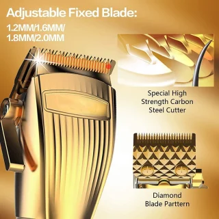 Hair Clippers for Men, Professional Barber Shop Hair Clipper Kit 0.01mm Trimmer Machine Set Wireless/Cord