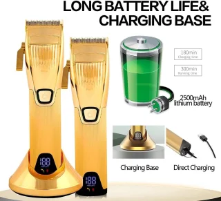 Hair Clippers for Men, Professional Barber Shop Hair Clipper Kit 0.01mm Trimmer Machine Set Wireless/Cord