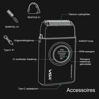 Heren Elektrisch Scheerapparaat Titanium Folie