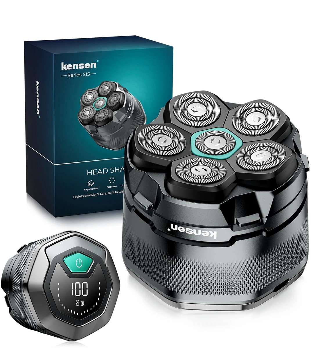 De Hoofdscheerapparaat 6D Magnetisch USB Oplaadbaar 6 Koppen in één oogopslag