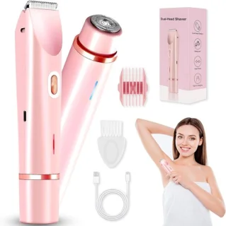 Intiem scheerapparaat voor dames - roze - 2-in-1