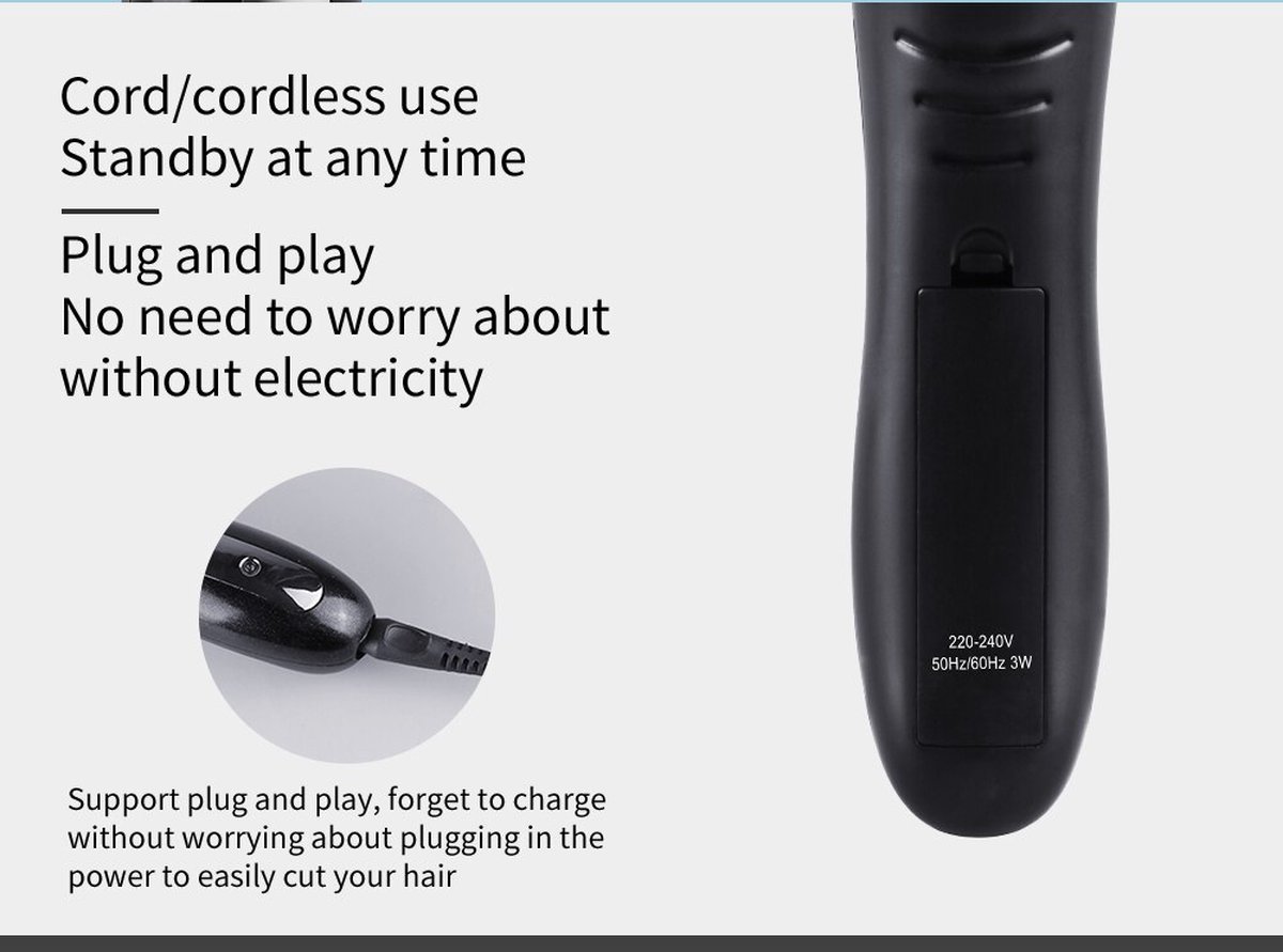 Kemei 3in1 USB Oplaadbare Trimmer Set Zilver/Zwart