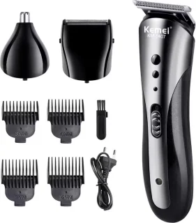Kemei 3in1 USB Oplaadbare Trimmer Set Zilver/Zwart