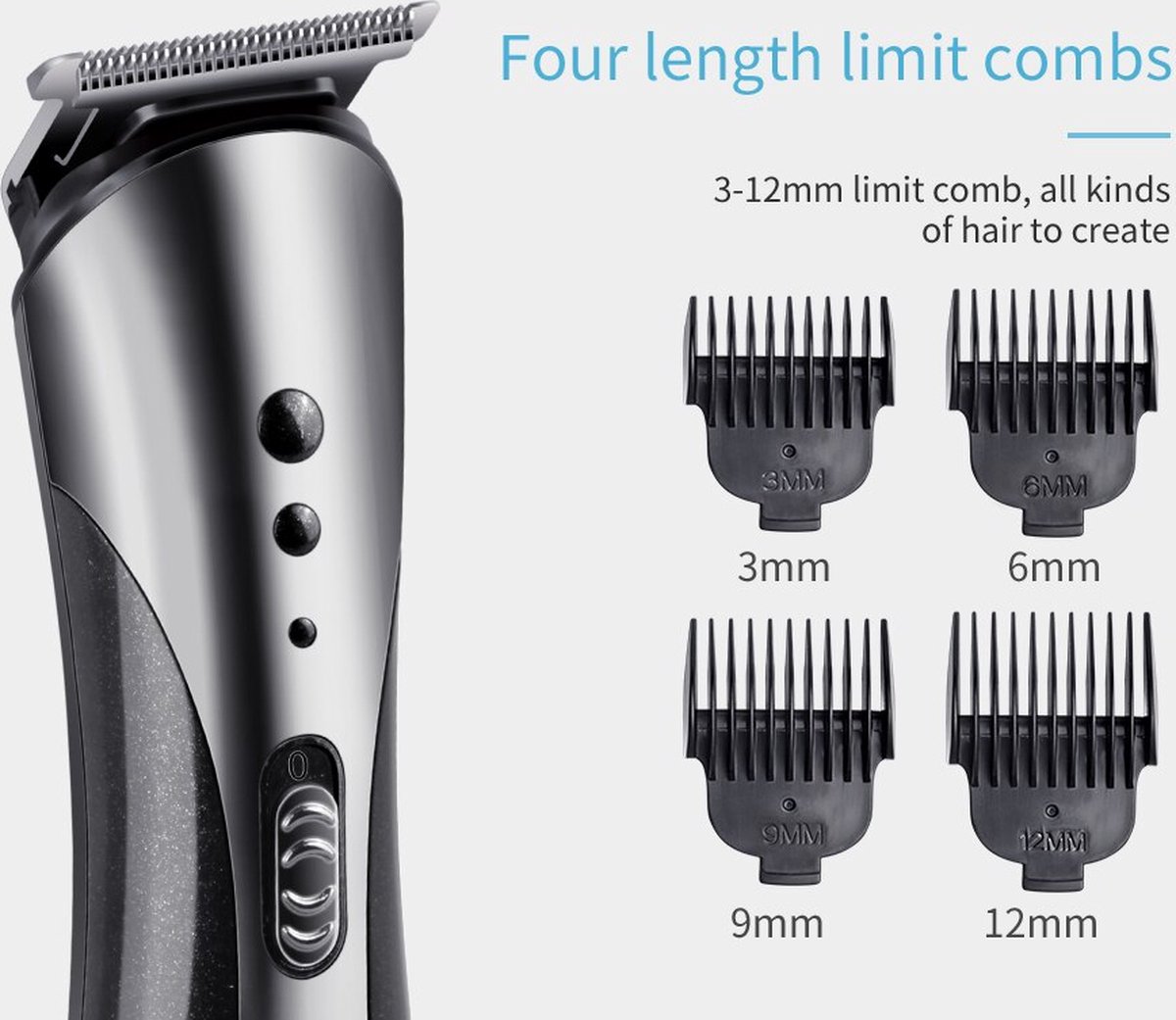 Kemei 3in1 USB Oplaadbare Trimmer Set Zilver/Zwart