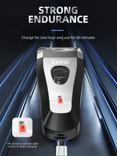 Kemei Oplaadbaar Scheerapparaat Unisex Wit