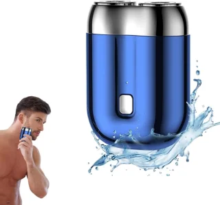 KZQ Mini Elektrisch Scheerapparaat Dubbele Kop Blauw