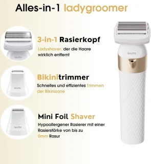 Ladyshave 3-in-1 voor Vrouwen inclusief Reistas en Trimmer