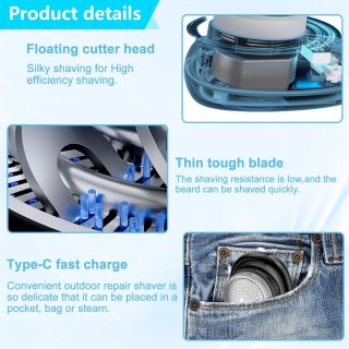 Wat vinden we goed aan de Mini draagbaar elektrisch scheerapparaat voor heren