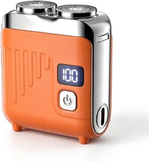 Mini-elektrisch scheerapparaat met dubbele kop, oranje