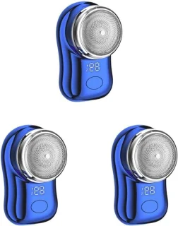 Mini elektrisch scheerapparaat set - 3 stuks - blauw