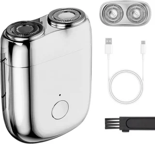 Mini elektrisch scheerapparaat zilver