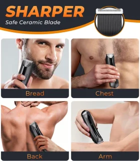 MKSS Bodygroomer Mannen Scheerapparaat & Baardtrimmer Zwart