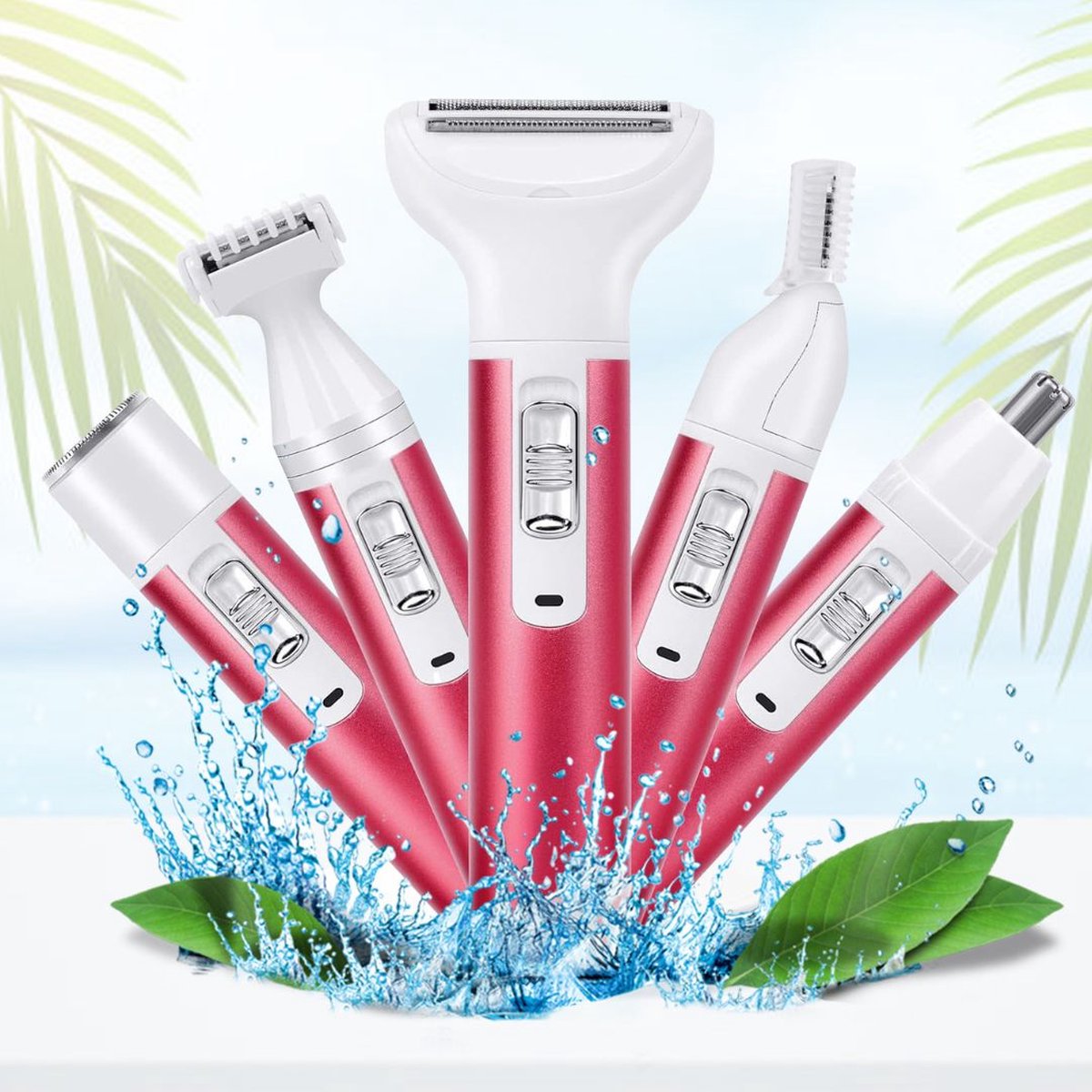 MKSS Epileerapparaat Dames Gezicht Roze Wit
