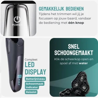 Modito Elektrisch Scheerapparaat Mannen Baardtrimmer Zwart