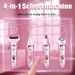 Neustrimmer - Rood - Elektrisch scheerapparaat voor gezicht en lichaam - Draagbare bikiniknipper voor dames