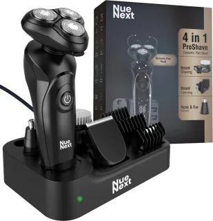 NueNext 4D Elektrisch Scheerapparaat met Trimmer en Oplaadstation