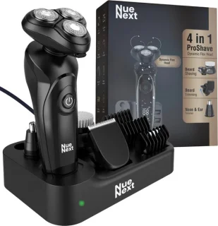 NueNext 4D Elektrisch Scheerapparaat met Trimmer en Oplaadstation